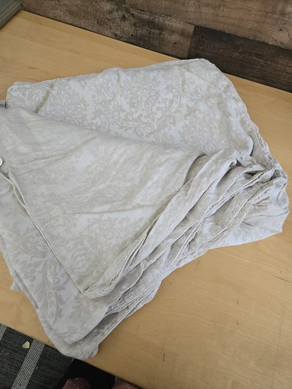 William Sonoma Home Queen Full Duvet Linen Cotton Blend Floral Pattern 96x87in
